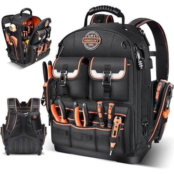 Backpack Tool Bag - Tool Backpack Heavy Duty Tool Organizer, Water-resistant - Picture 7 of 7